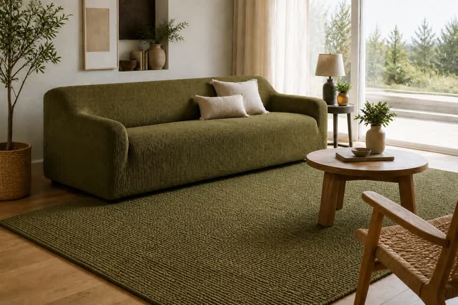 Orman Yeşili Soft Dokuma Salon Halısı 160x230